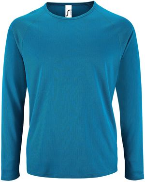 Sol's Sporty Long Sleeve Performance T-Shirt (Aqua) - Blue