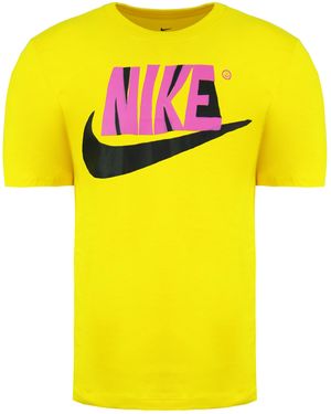 Nike Standard Fit Short Sleeve Crew Neck Yellow S T-shirt Cu9104 735