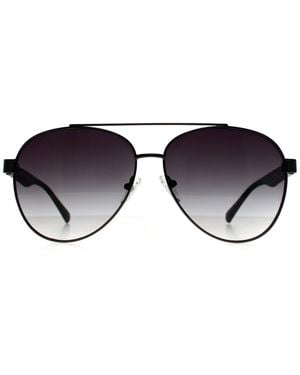 Kenneth Cole Reaction Aviator Shiny Gunmetal Smoke Gradient Kc1394 - Black