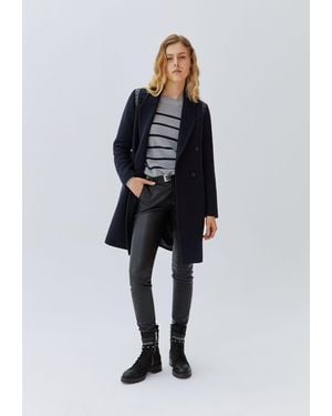 IKKS Straight Wool Coat - Blue