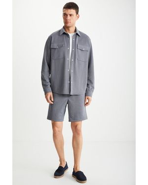 Grimelange Jersey Drawstring Pocket Shorts - Blue