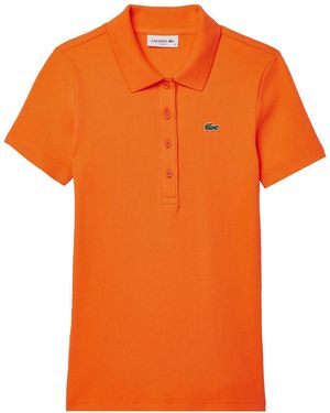 Lacoste Fit L.12.D Ribbed Cotton Polo Shirt - Orange