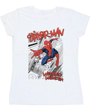 Marvel Spider- Sketch City Katoenen T-Shirt - Wit