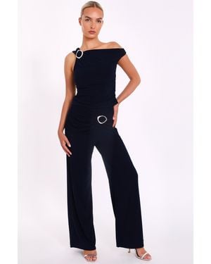 Quiz Buckle Detail Trousers - Blue