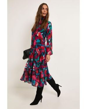 Wallis Floral Print Smock Dress - Red