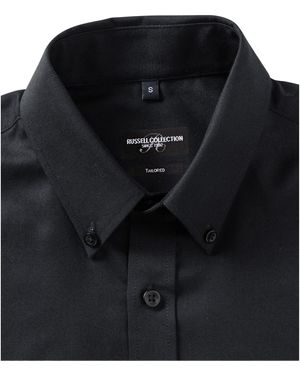 Russell Collection Button-Down Tailored Formal Shirt - Black