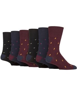 Gentle Grip 6 Pairs Cotton Socks - Blue