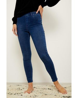 Sosandar Mid Soft Touch Jeggings - Blue