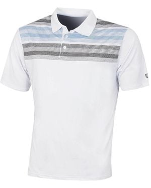 Island Green Matrix Print Golf Polo Shirt - White