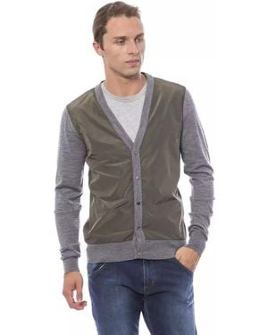 Verri Knit Cardigan Twotone Style - Grey