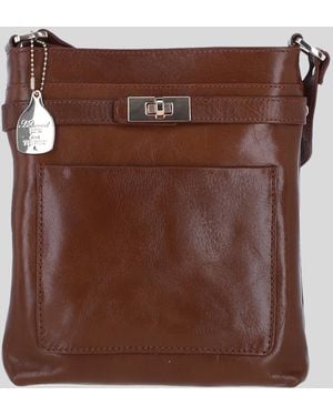 Ashwood Leather Real Crossbody Bag With Adjustable Strap - Brown