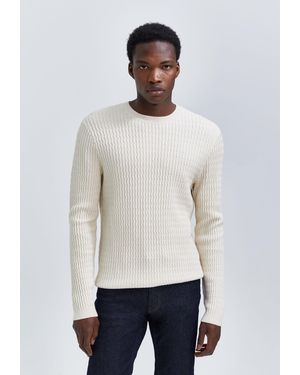 IKKS Knitted Wave Relief Jumper - White