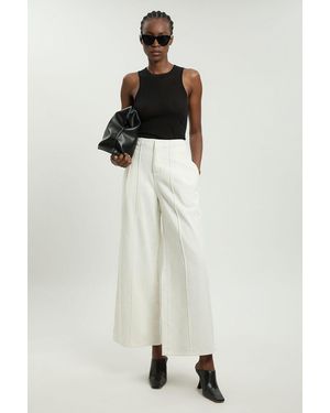 Karen Millen Denim Seam Detail Wide Leg Jean - Multicolour