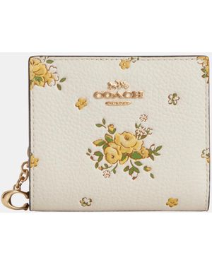 COACH Snap Wallet With Floral Print - Natural