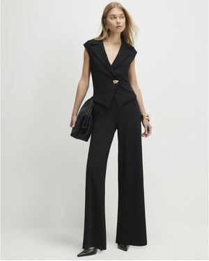 River Island Jumpsuit Cap Sleeve Wide Leg - Blue