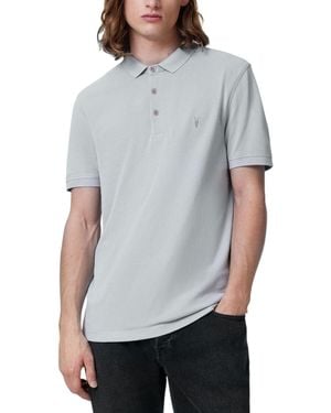 AllSaints Reform Polo Shirt Summer Casual T Shirts - Grey