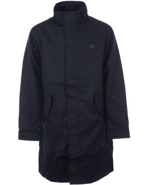 Fred Perry Funnel Neck Parka Jacket - Blue