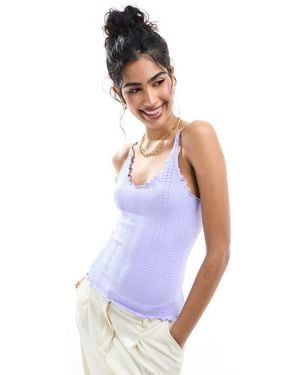 ASOS Seamless Sculpting Lettuce Edge Detail Cami Top - Blue