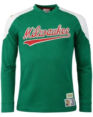 Mitchell & Ness Nba Milwaukee Bucks Team Inspired Top Cotton - Green