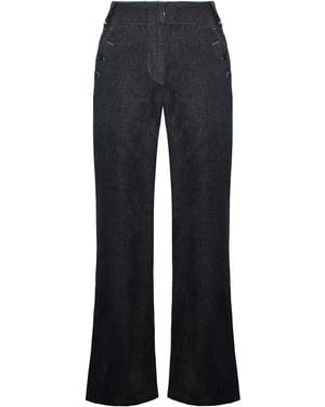 Timberland Wide Leg Relaxed Chambray Linen Trousers A0597 440 - Blue