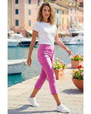 Roman Cropped Stretch Trousers - Pink