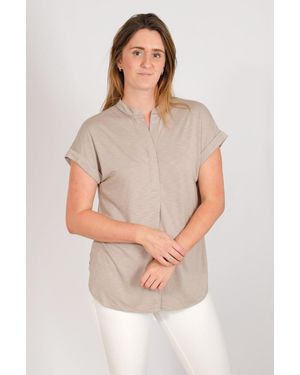 Secret Label Pleat Front Jersey Top - Grey