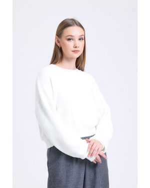 Hiccup Crew Neck Comfy Jumper - White