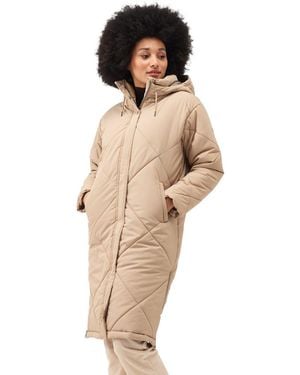 Regatta Cambrie Insulated Padded Longline Jacket Coat - Natural