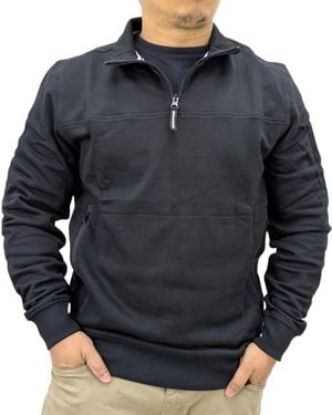 Weekend Offender Double Grove Sweatshirt Pullover Funnel Neck Casual Cotton - Blue