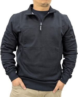 Weekend Offender Double Grove Sweatshirt Pullover Funnel Neck Casual Cotton - Blue