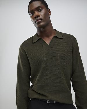 River Island Jumper Regular Fit Open Collar - Green