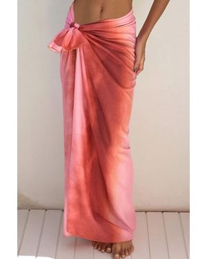 Hiccup Long Printed Beach Cover-Up - Pink