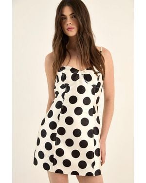 Nasty Gal Structured Satin Panelled Strappy Mini Dress - White