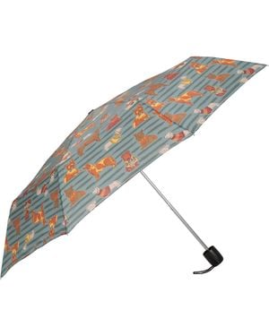 Mountain Warehouse Walking Umbrella With Curved Handle Durable Beach Rain Brolly - Blue