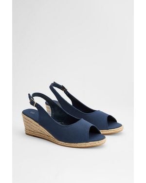 Good for the Sole Reese Espadrille Wedge Sandals - Blue