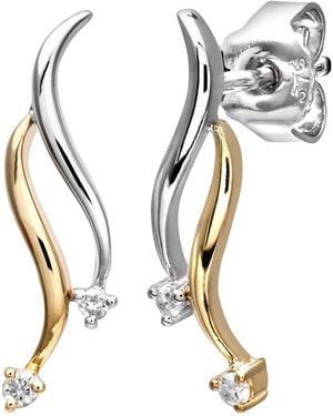 DIAMANT L'ÉTERNEL Ladies 9Ctyellow And Diamond Drop Earrings - Metallic