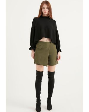 Herita Skort Met Knopen - Naturel