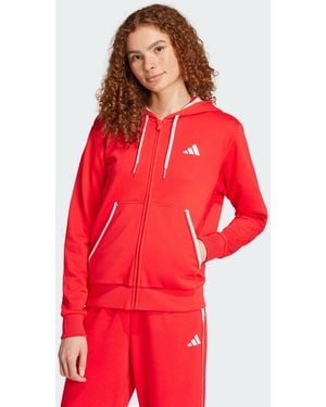 adidas Essentials Colour Pop French Terry Full-Zip Hoodie - Red
