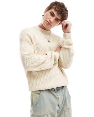 Collusion Knitted Crew Neck Jumper - Natural