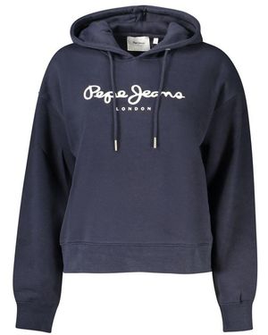Pepe Jeans Graphic Print Cotton Hoodie - Blue