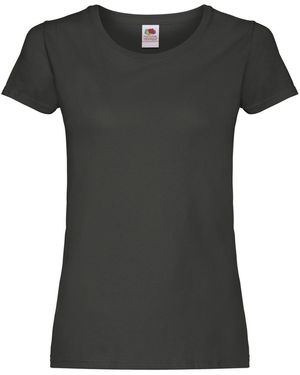 Fruit Of The Loom T-shirt (licht Grafiet) - Zwart