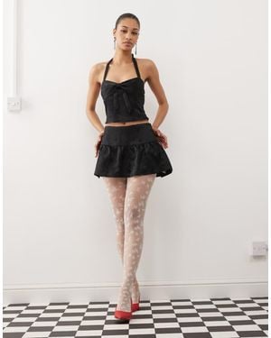 Motel Raffita Jaquard Mini Skirt Co-Ord - White