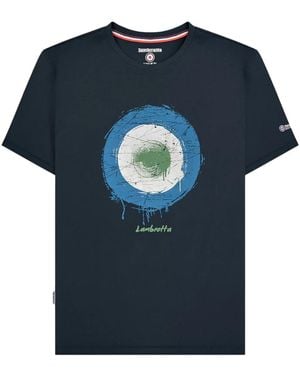 Lambretta Spray Logo T-Shirt Cotton - Blue