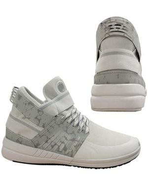 Supra Skytop V Slip On High Top Lace Up Trainers 08032 102 B50E - Grey