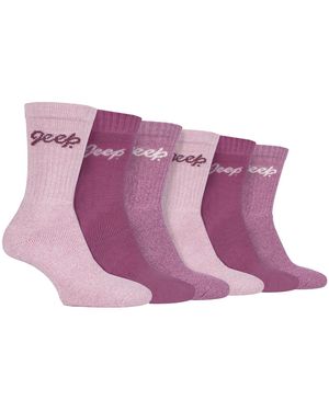 Jeep Ladies 6 Pack Hiking Boot Socks - Purple