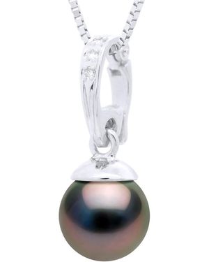 Ateliers Saint Germain Beaded Pendant Openable And Real Cultured Tahiti Pearl Round 10-11 Mm - Black
