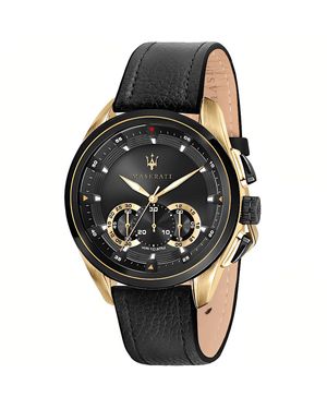 Maserati Chronograph Watch R8871612033 With Dial And Leather Strap Stainless Steel - Black