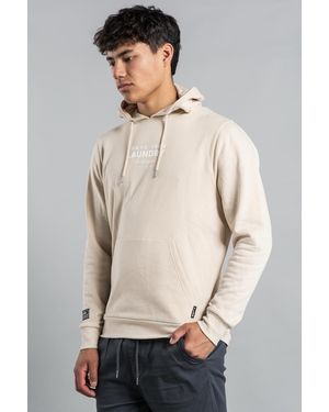 Tokyo Laundry Printed Cotton Drawstring Hoodie - Grey