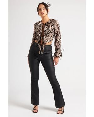 Urban Bliss Carter Coated Flare - Black