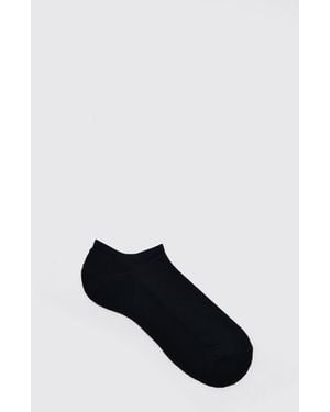 BoohooMAN 7 Pk Plain Sport Half Terry Trainer Socks - Black